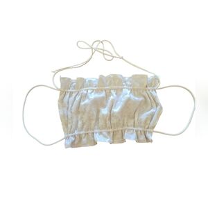 Sol Angeles White Ruffle Tank Top